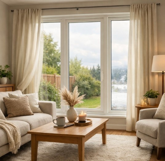 Living room with double glazed windows