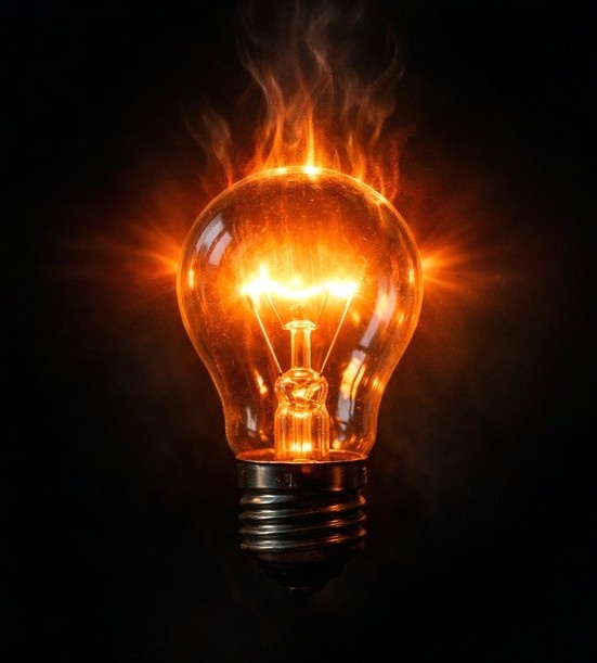 Traditional bulb producing excess heat and energy waste