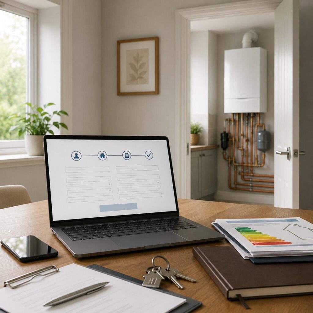 Applying for free boiler grants UK, helping eligible households access a government-funded boiler replacement